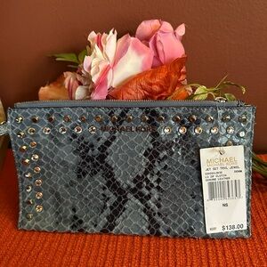 Michael Kors Blue Print Clutch